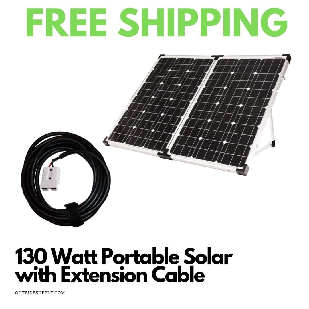 130 Watt Portable Solar Panel with 30 Foot Extension Cable