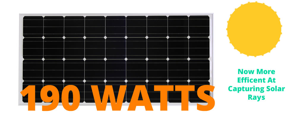 New more efficient 190 watt solar panel.