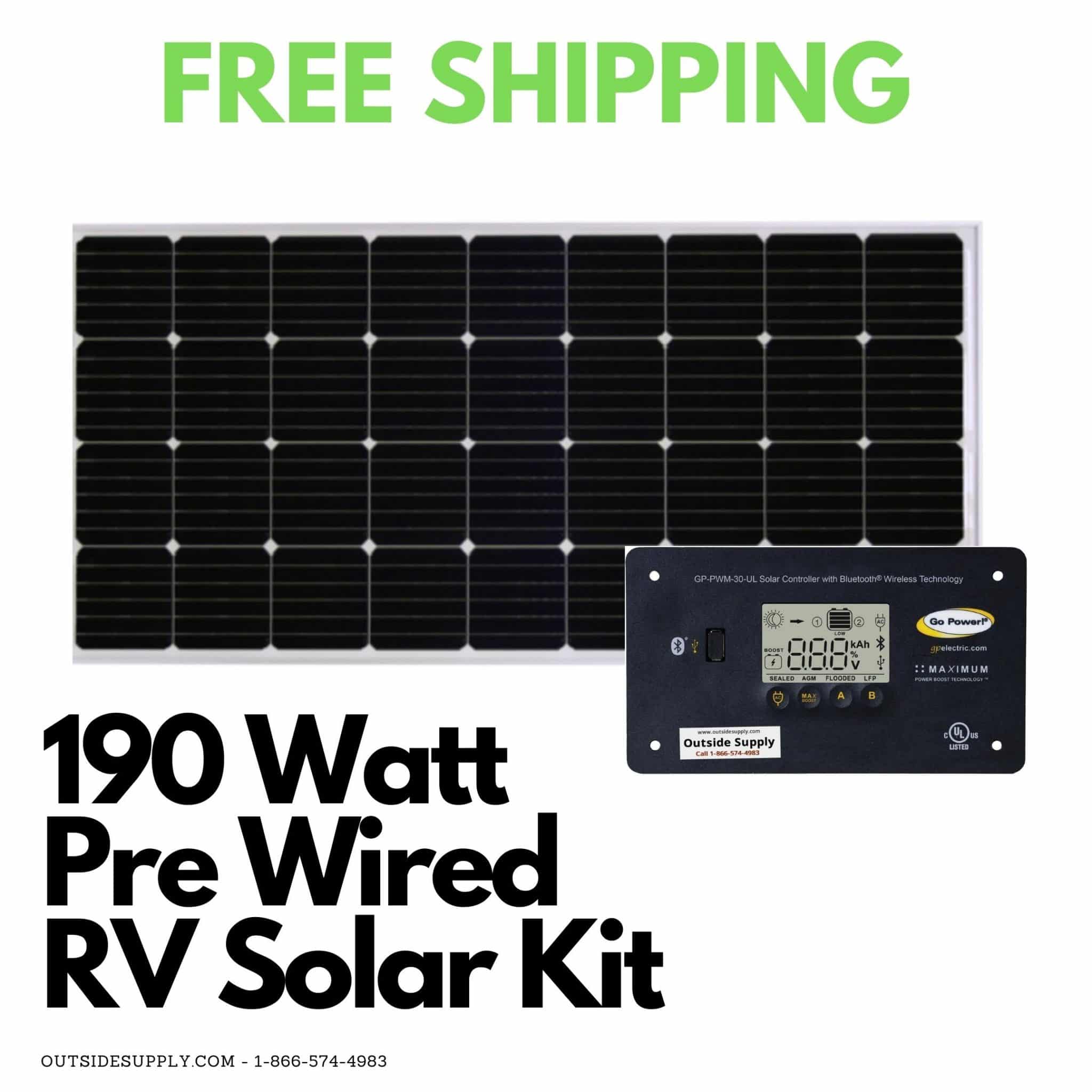 190 Watt Prewire RV Solar Kit